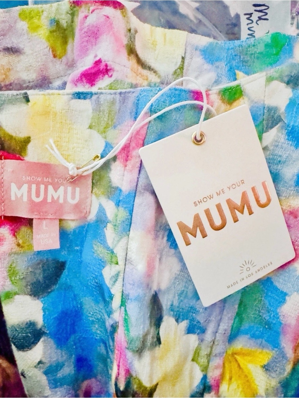 Show Me Your MuMu Nina Blue Floral Square-Neck Mini Dress - Picture 3 of 6